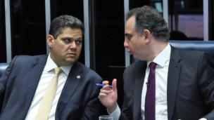 O senador Davi Alcolumbre e o presidente da casa Rodrigo Pacheco