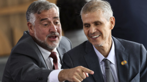 O ex-ministro da Secretaria de Comunicação, Paulo Pimenta, e o novo ministro da pasta, Sidônio Palmeira