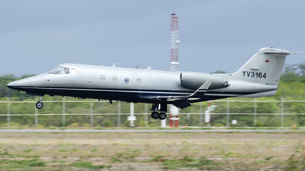 Jato venezuelano de prefixo YV-3164, ligado ao regime de Nicolás Maduro