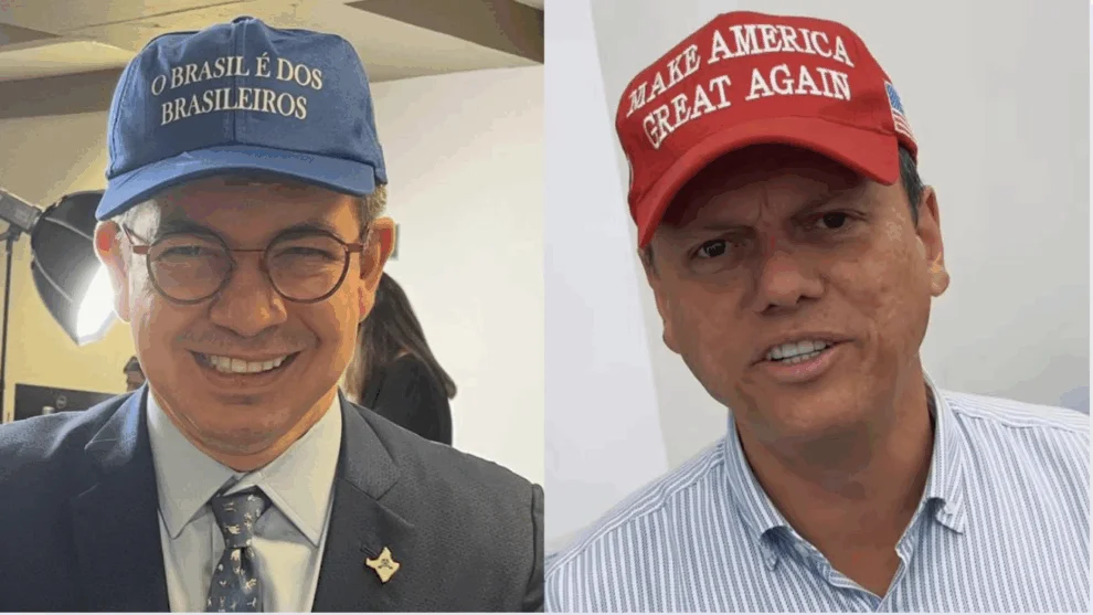 Padilha distribui bonés azuis com slogan de Sidônio