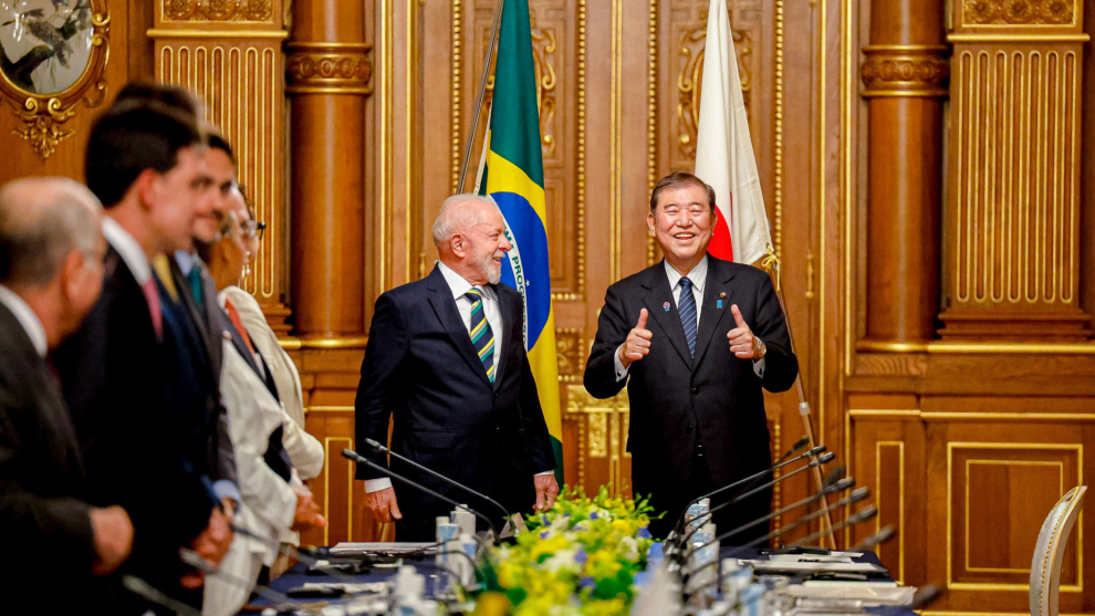 Presidente da República, Luiz Inácio Lula da Silva, durante reunião bilateral com o Primeiro-Ministro do Japão, Shigeru Ishiba, na sala Kacho-no-Ma, do Palácio Akasaka. Tóquio - Japão.