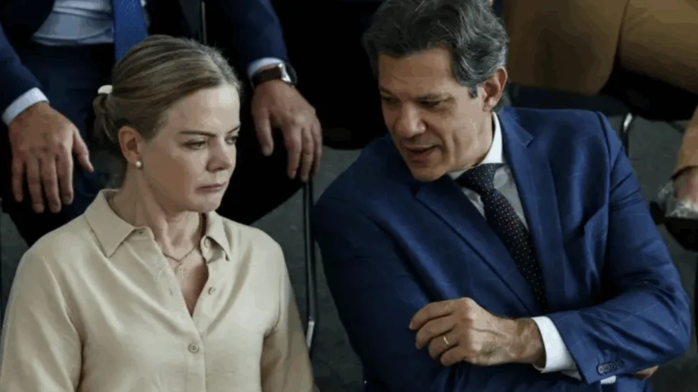 Gleisi Hoffmann e Fernando Haddad