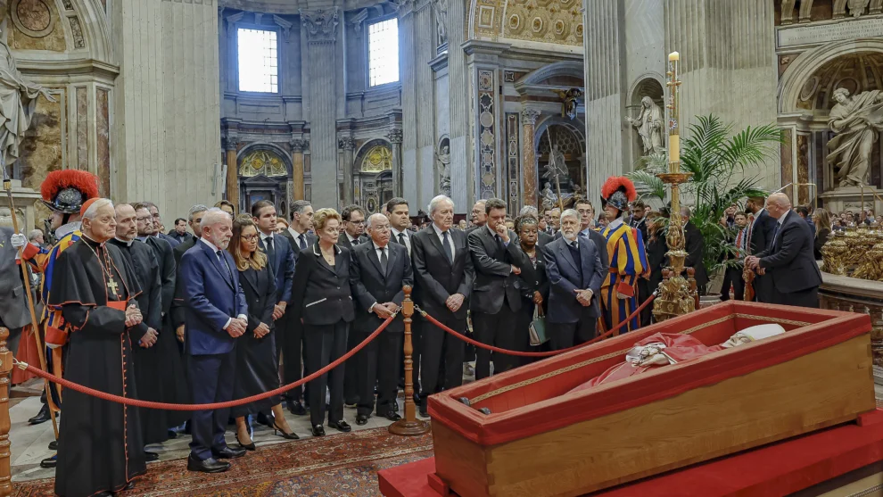 O presidente Lula no velório do papa Francisco, no Vaticano