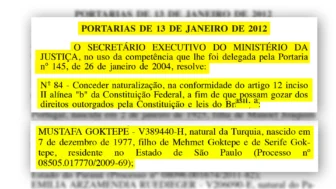 Portaria de naturalização