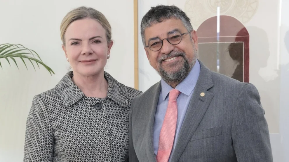 Gleisi Hoffmann e Washington Quaquá