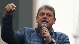 Tarcísio de Freitas no ato Pró-Bolsonaro no 7 de Setembro de 2025