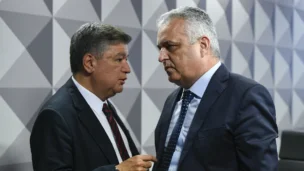 O relator da CPMI - INSS, deputado Alfredo Gaspar e o presidente da CPMI - INSS, senador Carlos Viana.