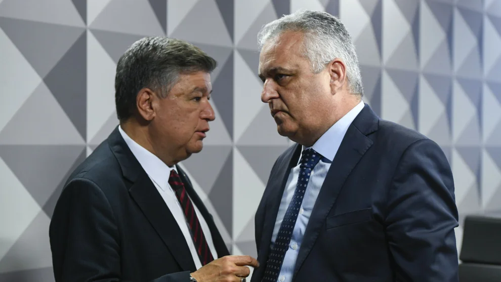 O relator da CPMI - INSS, deputado Alfredo Gaspar e o presidente da CPMI - INSS, senador Carlos Viana.