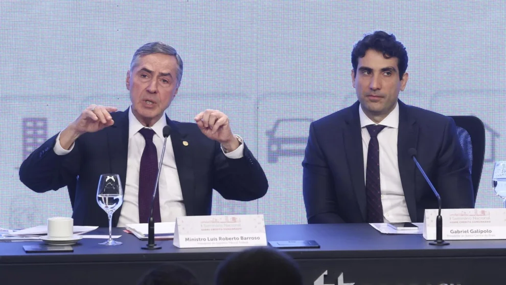 O presidente do STF, Luís Barroso, presidente do BC, Gabriel Galípolo