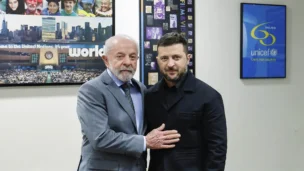 Presidente da República, Luiz Inácio Lula da Silva, durante Reunião Bilateral com o Presidente da Ucrânia, Volodymyr Zelensky.
