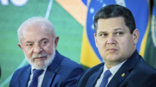 O Presidente do Senado e do Congresso Nacional, Davi Alcolumbre e o presidente Lula