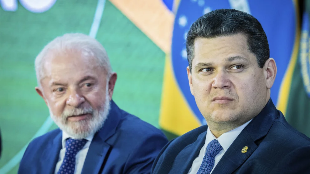 O Presidente do Senado e do Congresso Nacional, Davi Alcolumbre e o presidente Lula