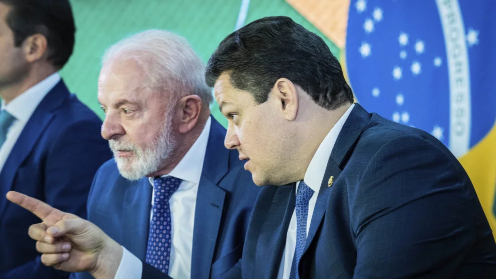 O Presidente do Senado e do Congresso Nacional, Davi Alcolumbre e o presidente Lula