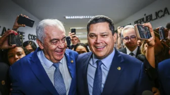 O Presidente do Senado e do Congresso Nacional, Davi Alcolumbre e o senador Otto Alencar