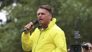 Jair Bolsonaro no ato Pró-Bolsonaro e pela anistia