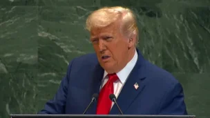 Presidente dos Estados Unidos, Donald Trump em discurso na ONU