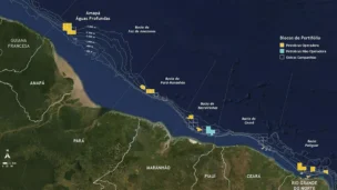 Margem Equatorial com Amapá, Pará, Maranhão, Piauí, Ceará e Rio Grande do Norte.