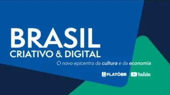 Arte de apresentação de evento do PlatôBR em parceria com o Youtube para debater economia criativa