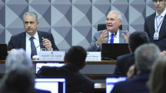 O deputado Carlos Zarattini e o senador Renan Calheiros
