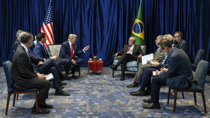 Presidente Donald Trump em reunião com Presidente do Brasil Luiz Inacio da Silva