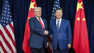 Presidente Donald Trump com o Presidente da China, Xi Jinping