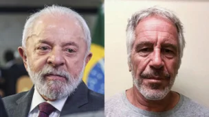 Presidente Luiz Inácio Lula da Silva e Divisão de Justiça Criminal do Estado de Nova York mostrando Jeffrey Epstein