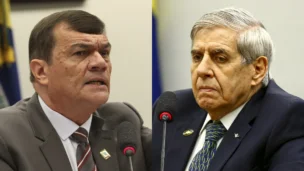 O ministro da Defesa, Paulo Sérgio Nogueira de Oliveira, com o ministro do Gabinete de Segurança Institucional (GSI), general Augusto Heleno