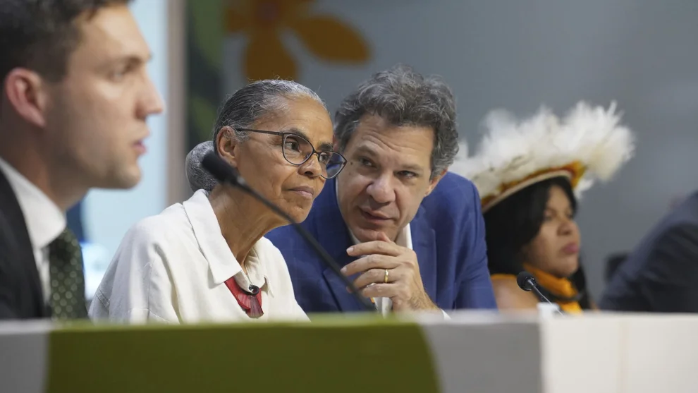 A ministra Marina Silva, ministro Fernando Haddad, ministra Sonia Guanabara