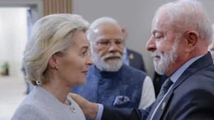Presidente da República, Luiz Inácio Lula da Silva, durante encontro com a Presidente da Comissão Europeia, Ursula von der Leyen