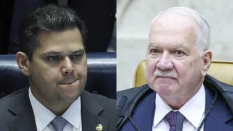 O Presidente do Senado Federal, Davi Alcolumbre e o ministro Edson Fachin