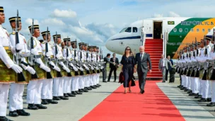 Presidente da República, Luiz Inácio Lula da Silva, e a Primeira-Dama da República, Janja Lula da Silva