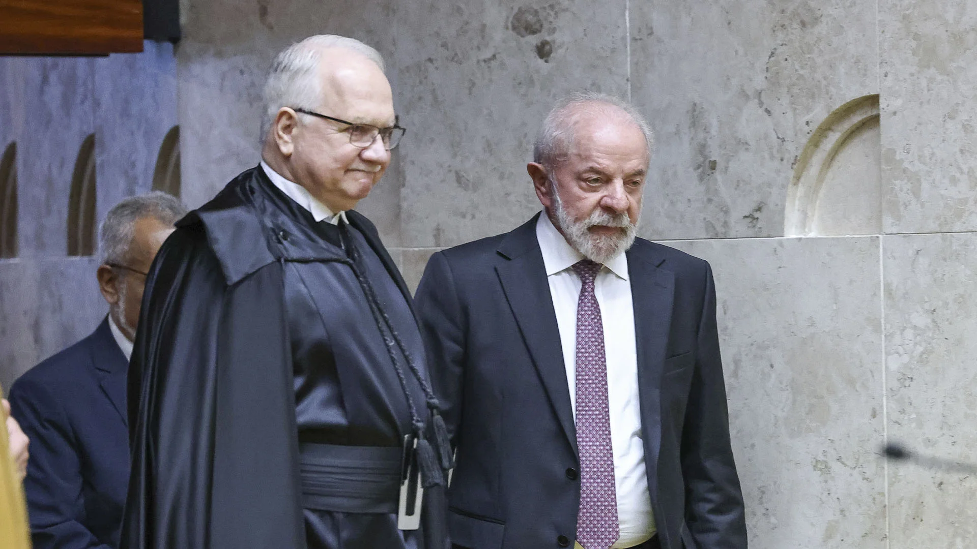 O presidente Luiz Inácio Lula da Silva e o presidente do STF, Edson Fachin, durante a abertura do Ano Judiciário de 2026 do Supremo Tribunal Federal (STF).