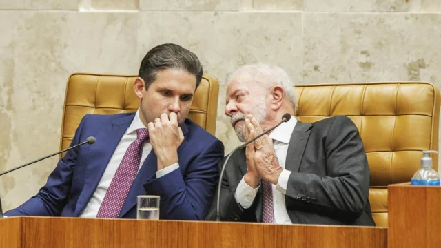 O presidente da Câmara dos Deputados, Hugo Motta, e o presidente Luiz Inácio Lula da Silva