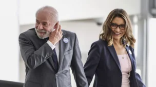 O presidente Luiz Inácio Lula da Silva, e a primeira-dama, Janja da Silva