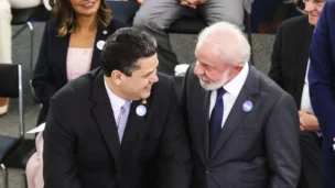 O presidente do Senado Federal, senador Davi Alcolumbre (União-AP), e o presidente da República, Luiz Inácio Lula da Silva