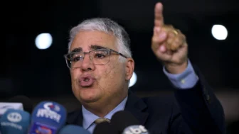 Senadora Damares Alves (Republicanos-DF), deputado Marcel van Hattem (Novo-RS) e senador Eduardo Girão (Novo-CE)