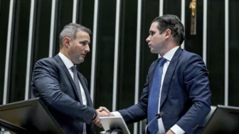 Dep. Guilherme Derrite e Presidente da Câmara dos Deputados, Hugo Motta