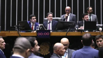 Presidente da Câmara dos Deputados, Hugo Motta no Plenário da Câmara