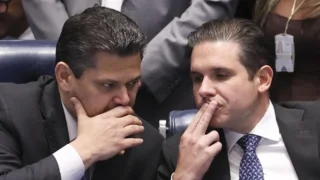 Presidente da Câmara dos Deputados, Hugo Motta. Presidente do Senado Federal, Davi Alcolumbre