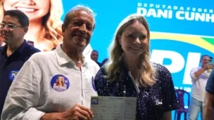 O Presidente Nacional do Partido Liberal, Valdemar Costa Neto e a deputada federal Dani Cunha