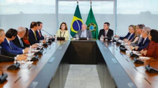 Presidente da República, Luiz Inácio Lula da Silva, durante reunião com o Governador do Mato Grosso do Sul, Eduardo Riedel