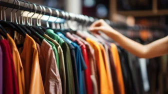 Vitrine de roupas em loja de rua, comércio