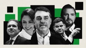Flávio Bolsonaro, Daniel Vorcaro, Davi Alcolumbre, Hugo Motta e Michelle Bolsonaro