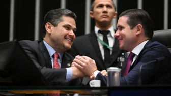 Presidente do Senado Federal, senador Davi Alcolumbre; presidente da Câmara dos Deputados, deputado Hugo Motta