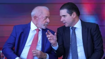 O presidente Luiz Inácio Lula da Silva, e o presidente da Câmara, Hugo Motta
