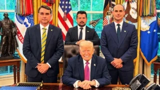 Flávio Bolsonaro, Eduardo Bolsonaro, Paulo Figueiredo, Donald Trump