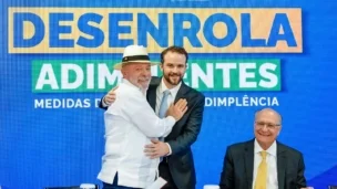 Presidente da República, Luiz Inácio Lula da Silva, o ministro da Fazenda, Dario Durigan e o vice-Presidente da República Geraldo Alckmin