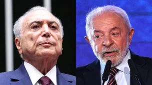 O ex-presidente da República, Michel Temer e o presidente da República, Luiz Inácio Lula da Silva