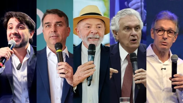 Renan Santos, Flávio Bolsonaro, Lula, Ronaldo Caiado, Romeu Zema