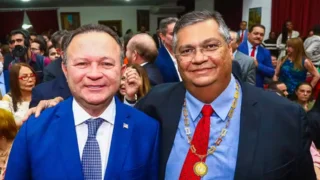 O governador do Maranhão, Carlos Brandão, ao lado do ministro Flávio Dino